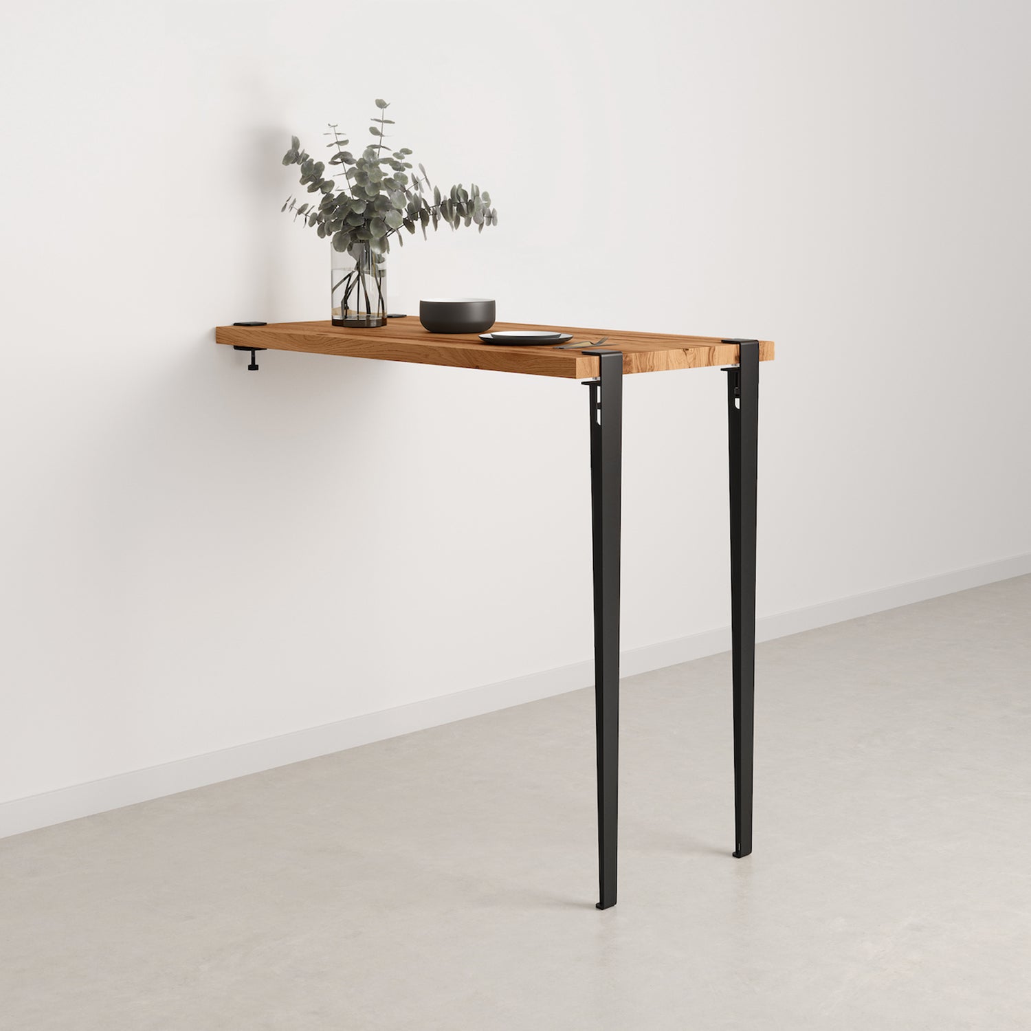 table murale 110cm 120x60 bois ancien - noir