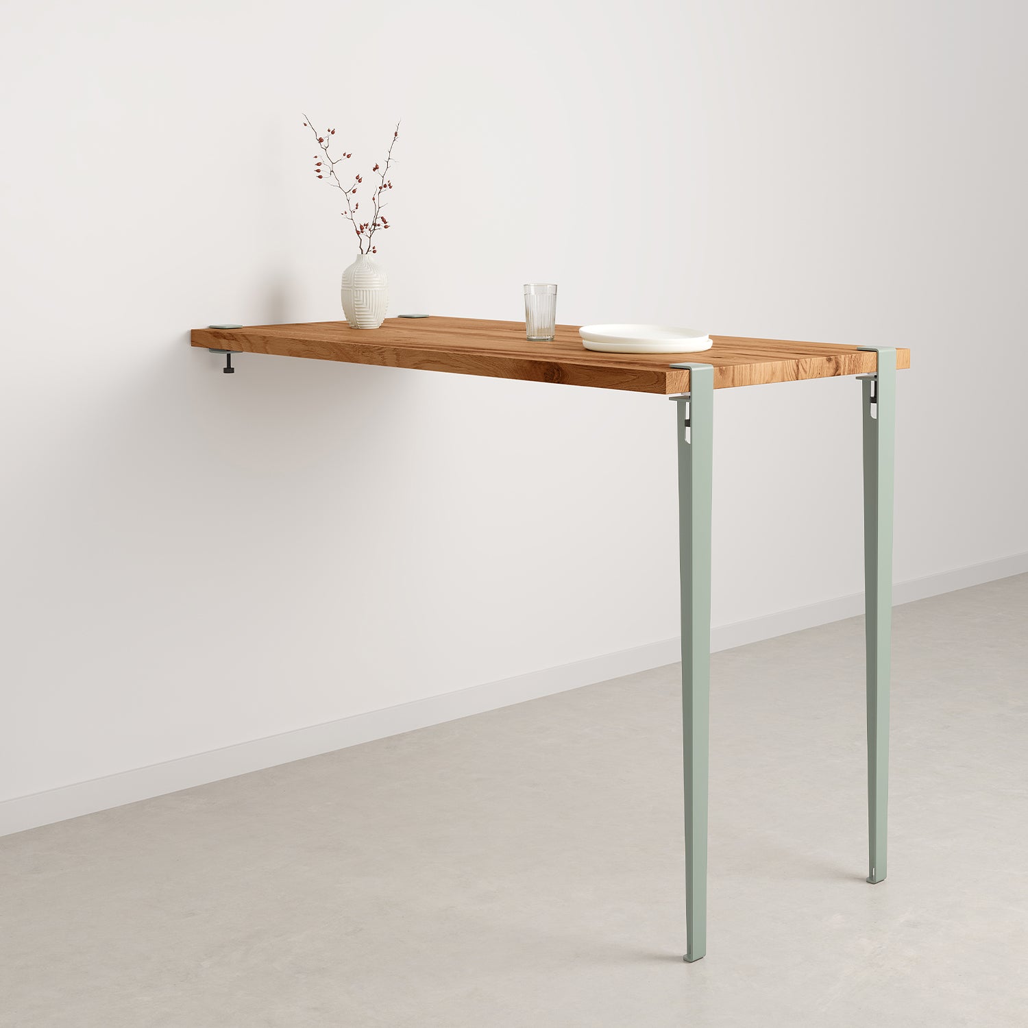 table murale 110cm 150x75 bois ancien - gris euca