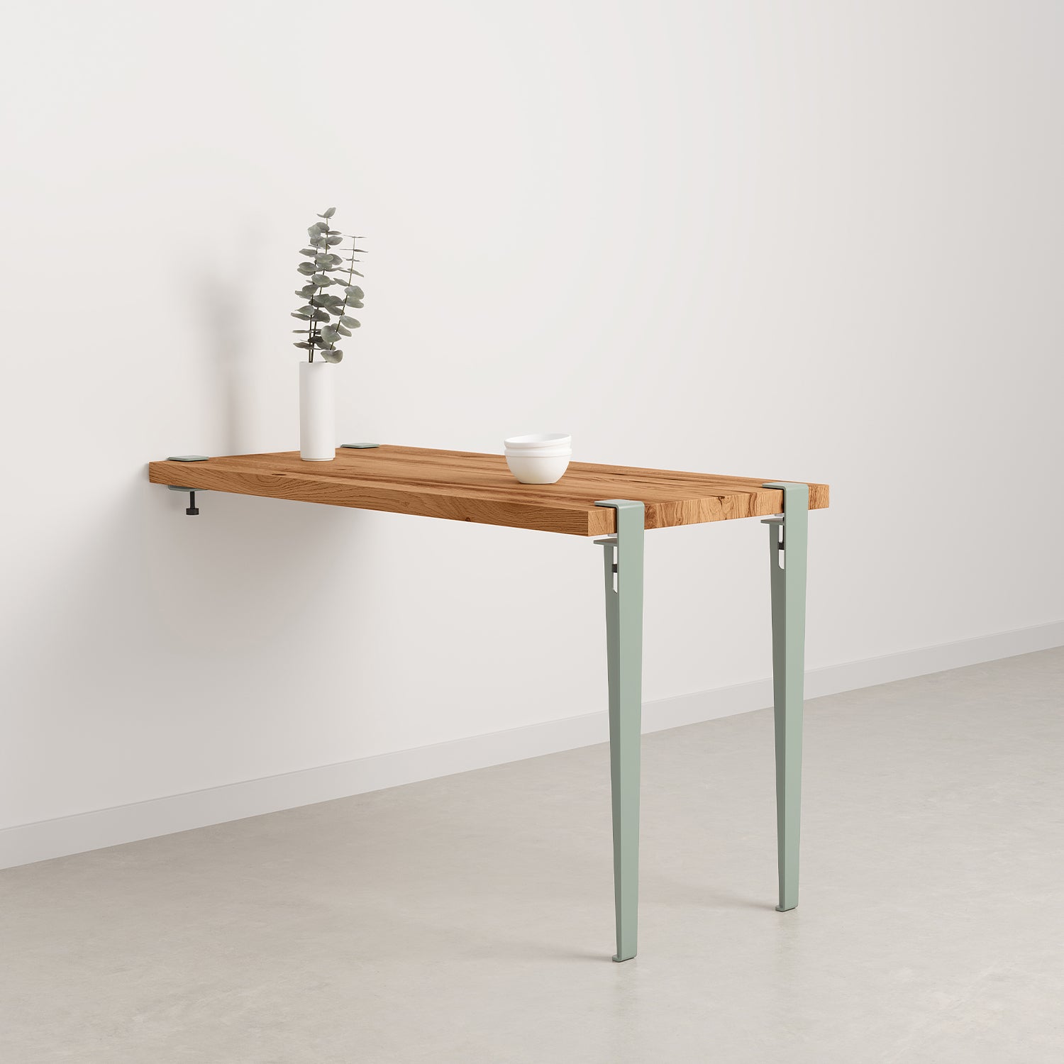 table murale 75cm 120x60 bois ancien - gris euca