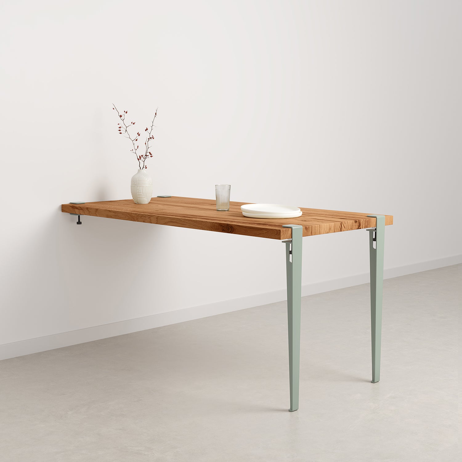 table murale 75cm 150x75 bois ancien - gris euca
