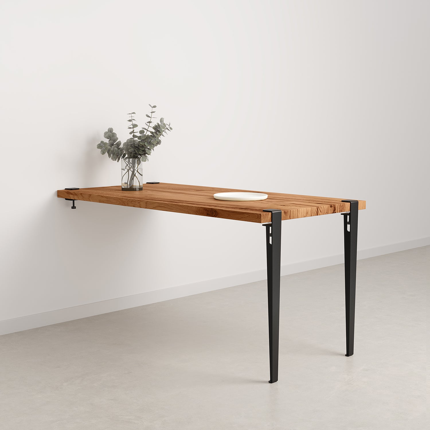 table murale 75cm 150x75 bois ancien - noir