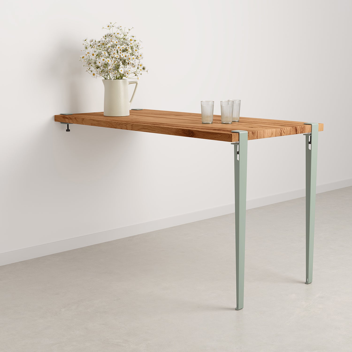 table murale 90cm 150x75 bois ancien - gris euca
