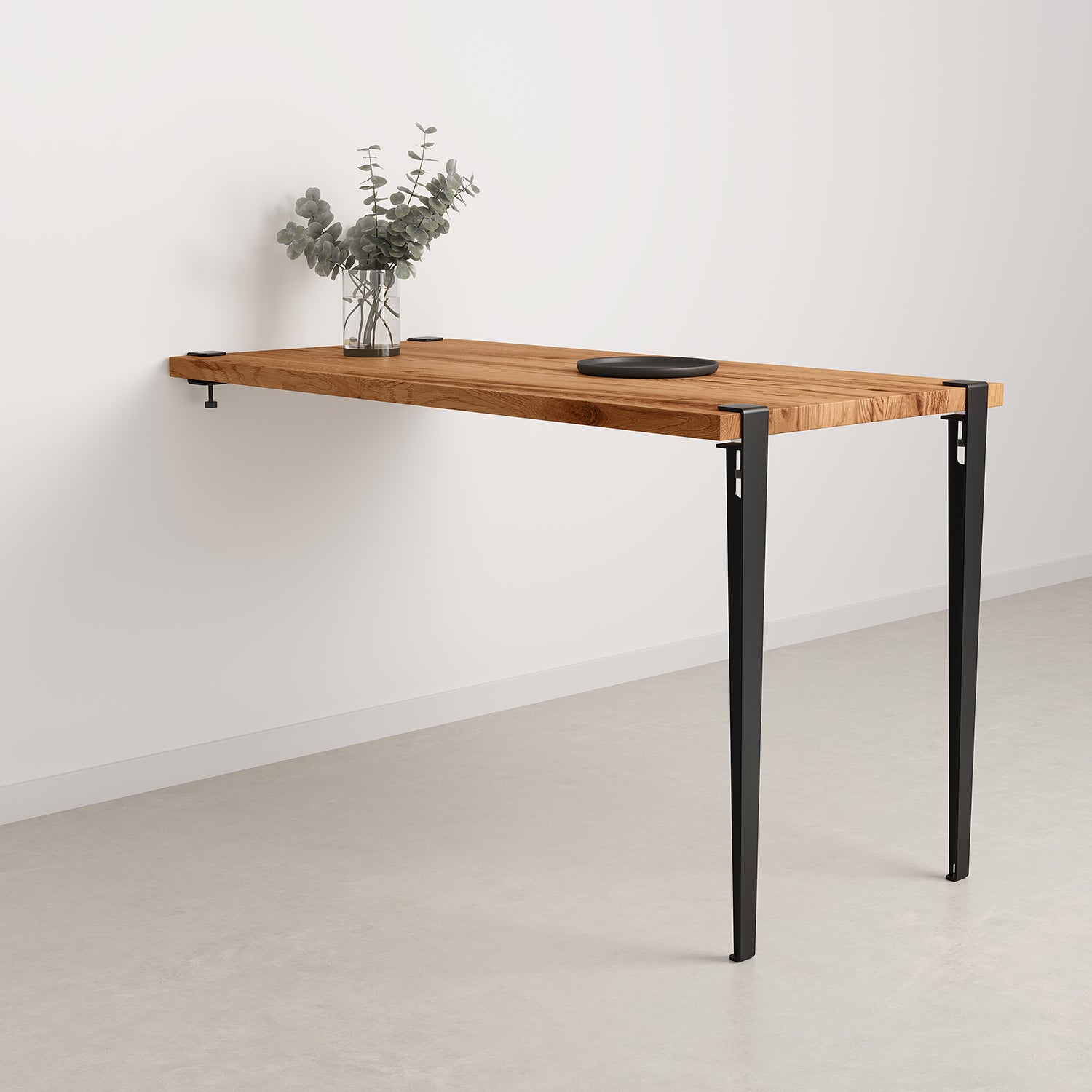 table murale 90cm 150x75 bois ancien - noir