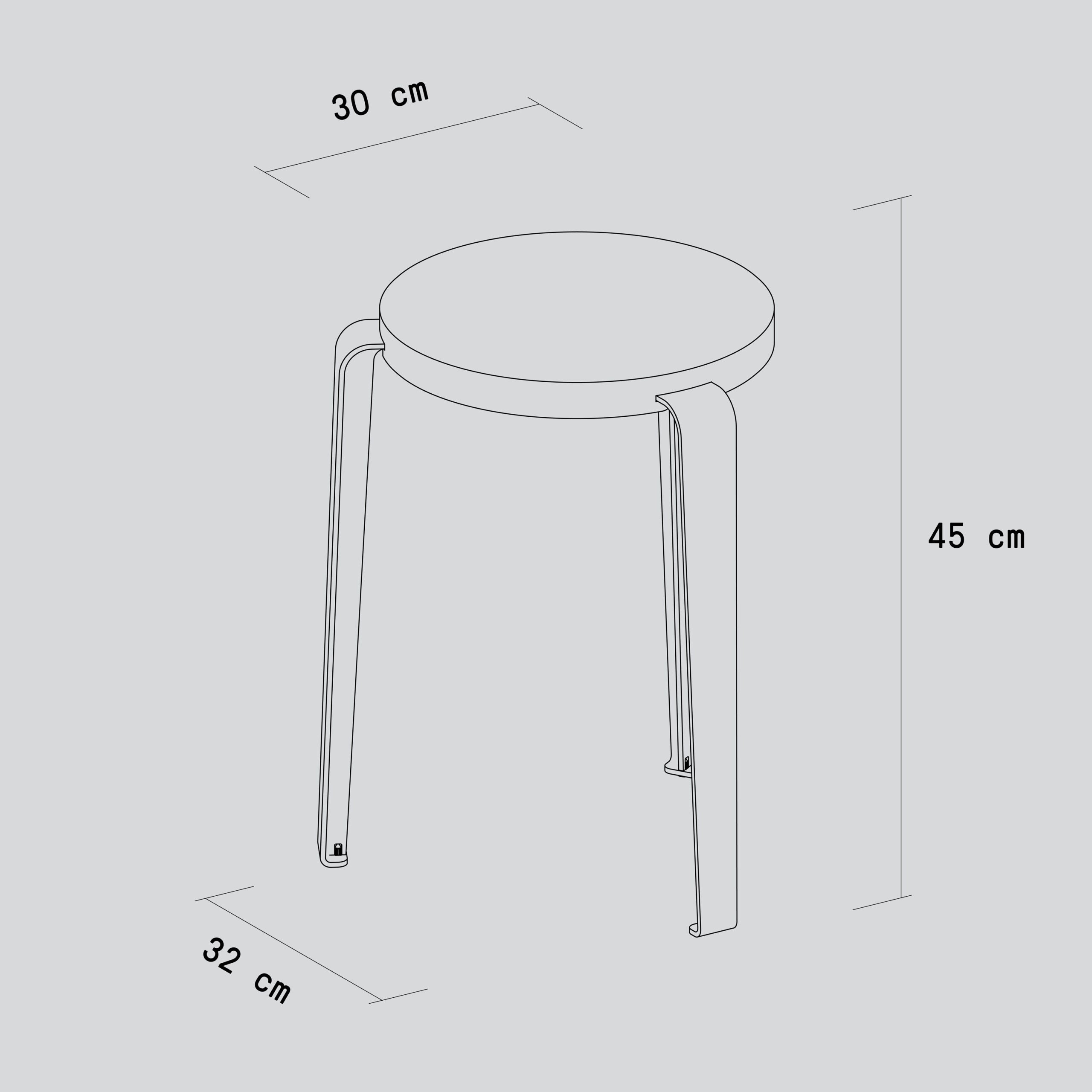TIPTOE LOU stool - solid oak