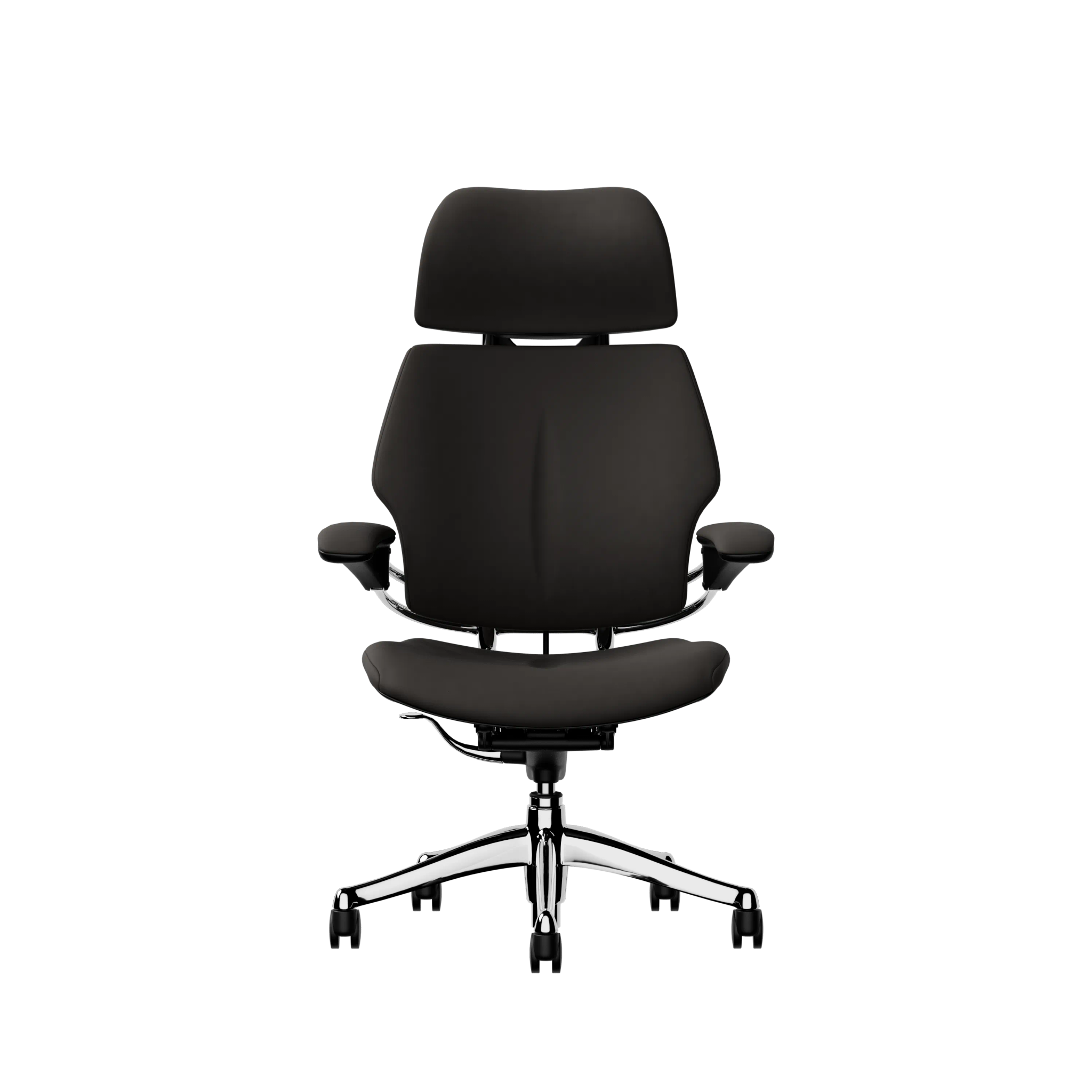 Humanscale Freedom Headrest - Elmosoft Leather - Polished Aluminum frame, upholstery colour 99999