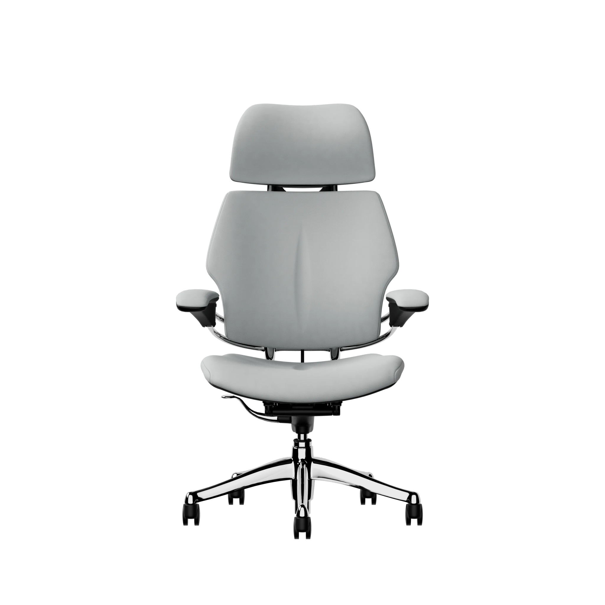 Humanscale Freedom Headrest - Elmosoft Leather - Polished Aluminum frame, upholstery colour 11033
