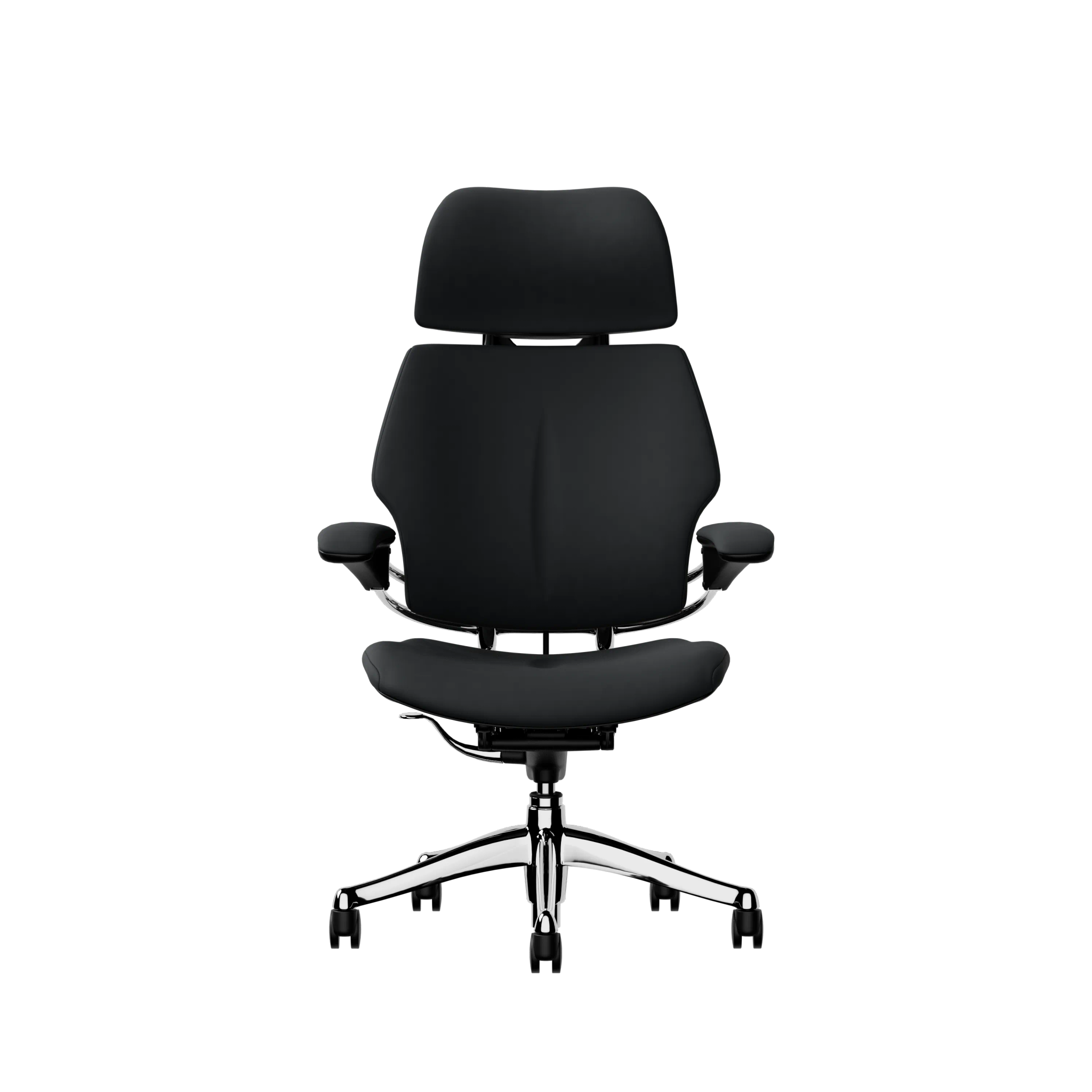 Humanscale Freedom Headrest - Elmosoft Leather - Polished Aluminum frame, upholstery colour 91102