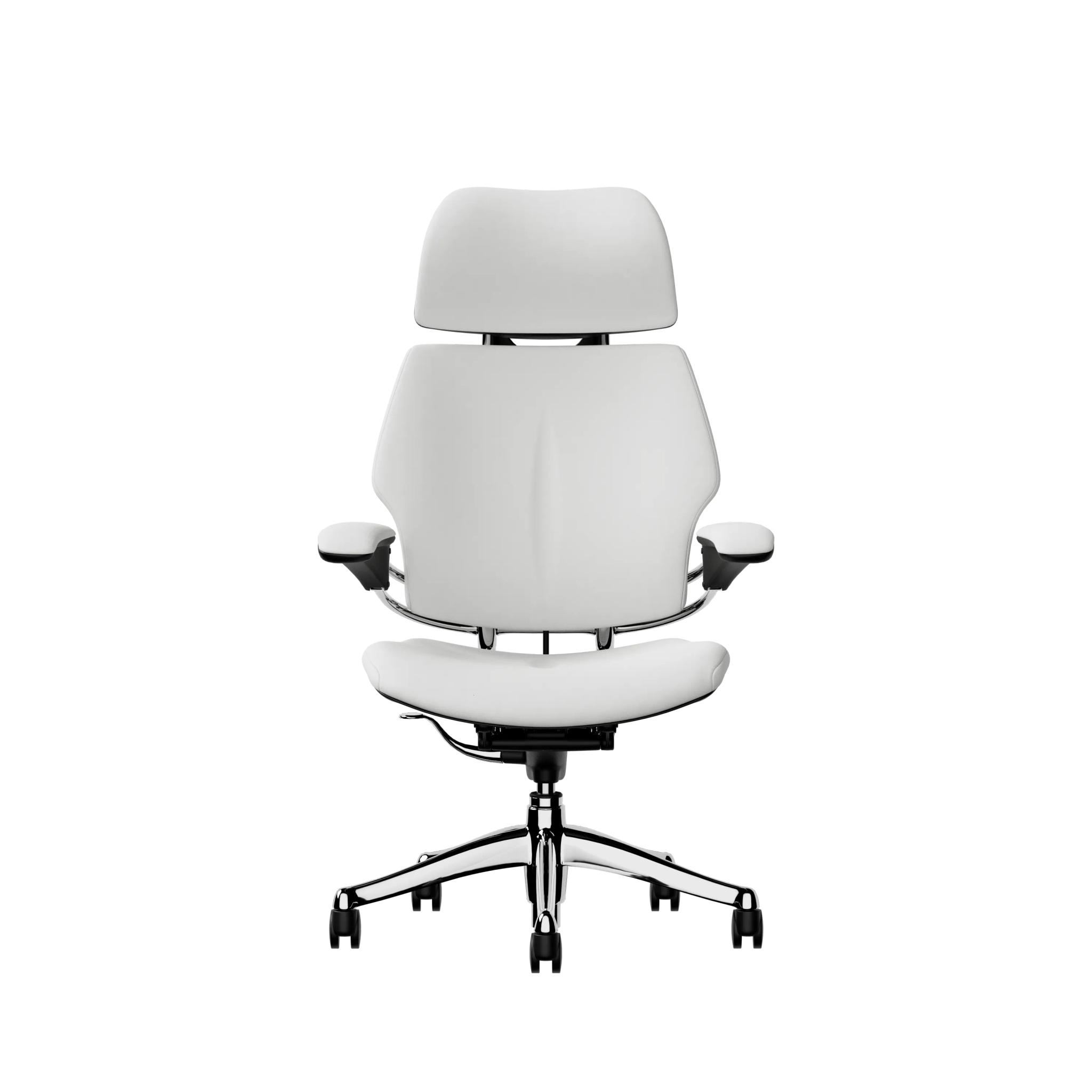 Humanscale Freedom Headrest - Elmosoft Leather - Polished Aluminum frame, upholstery colour 00109