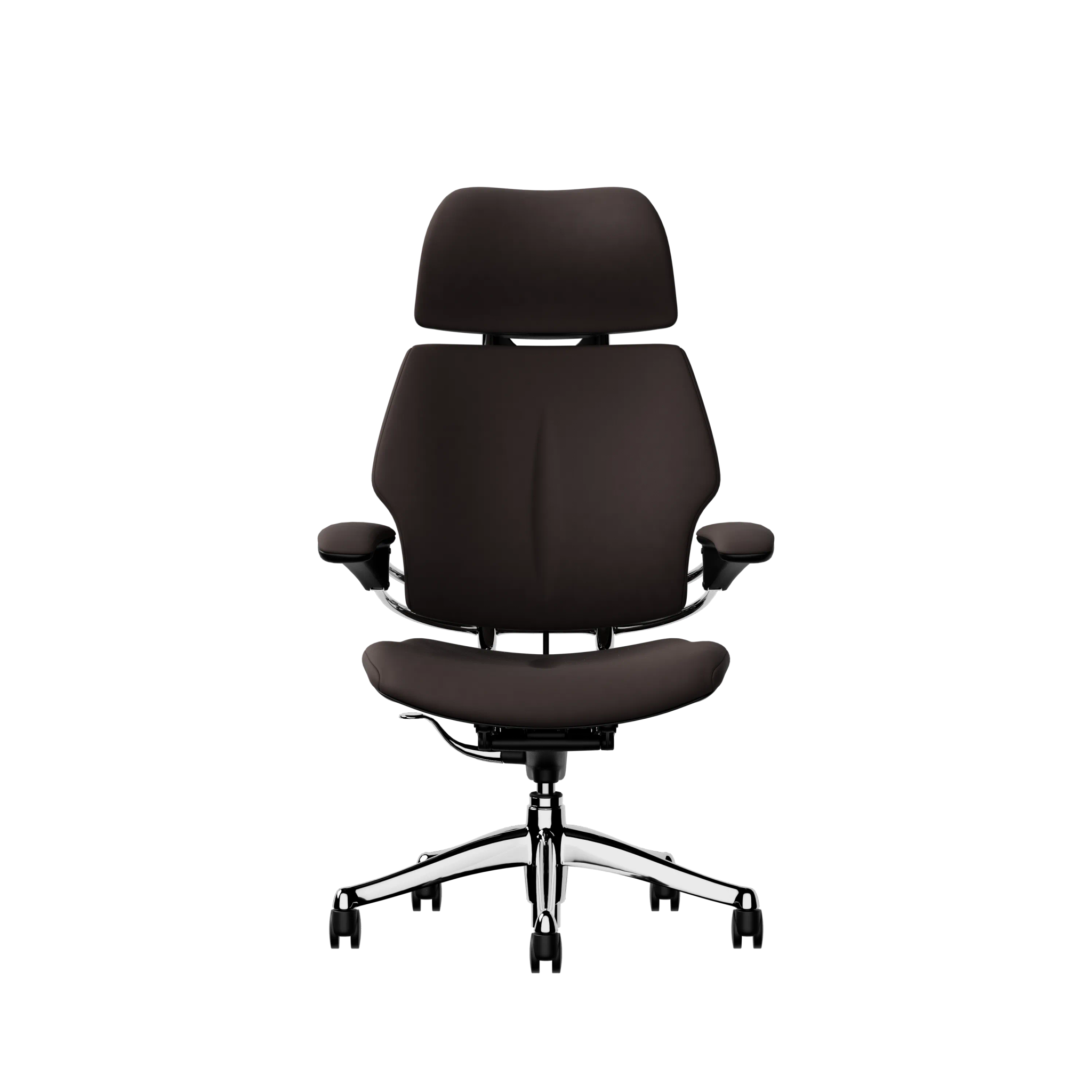 Humanscale Freedom Headrest - Elmosoft Leather - Polished Aluminum frame, upholstery colour 93068
