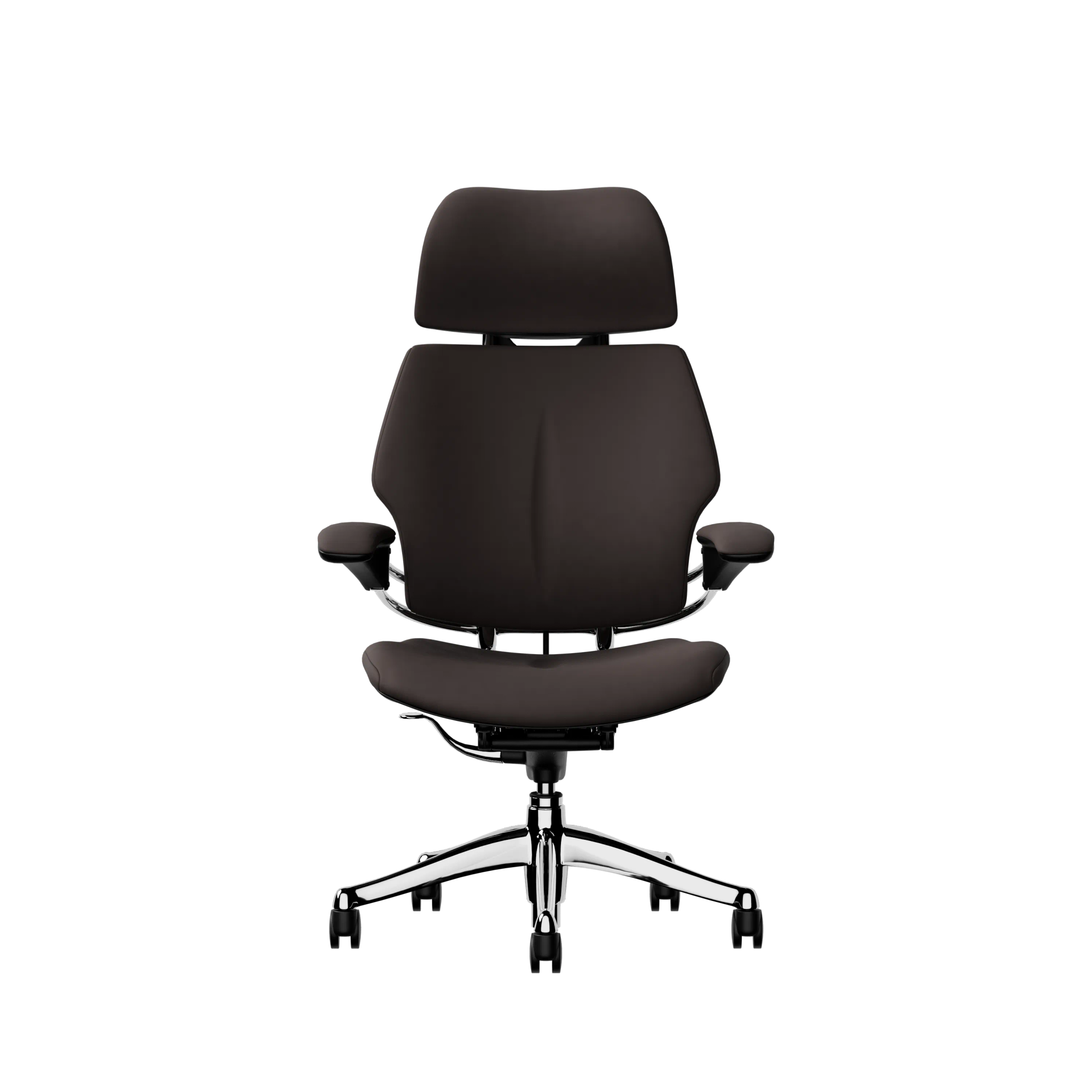 Humanscale Freedom Headrest - Elmosoft Leather - Polished Aluminum frame, upholstery colour 93099