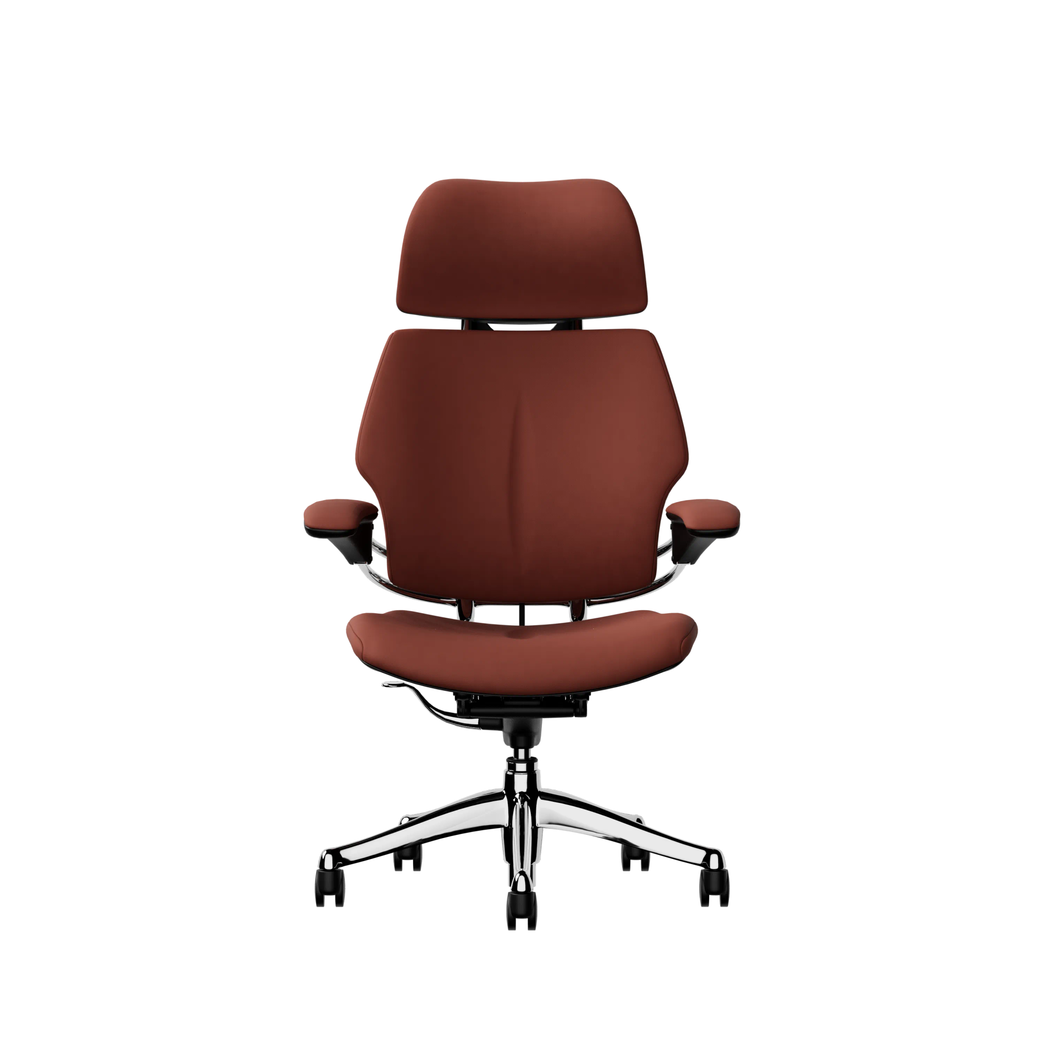 Humanscale Freedom Headrest - Elmosoft Leather - Polished Aluminum frame, upholstery colour 33001