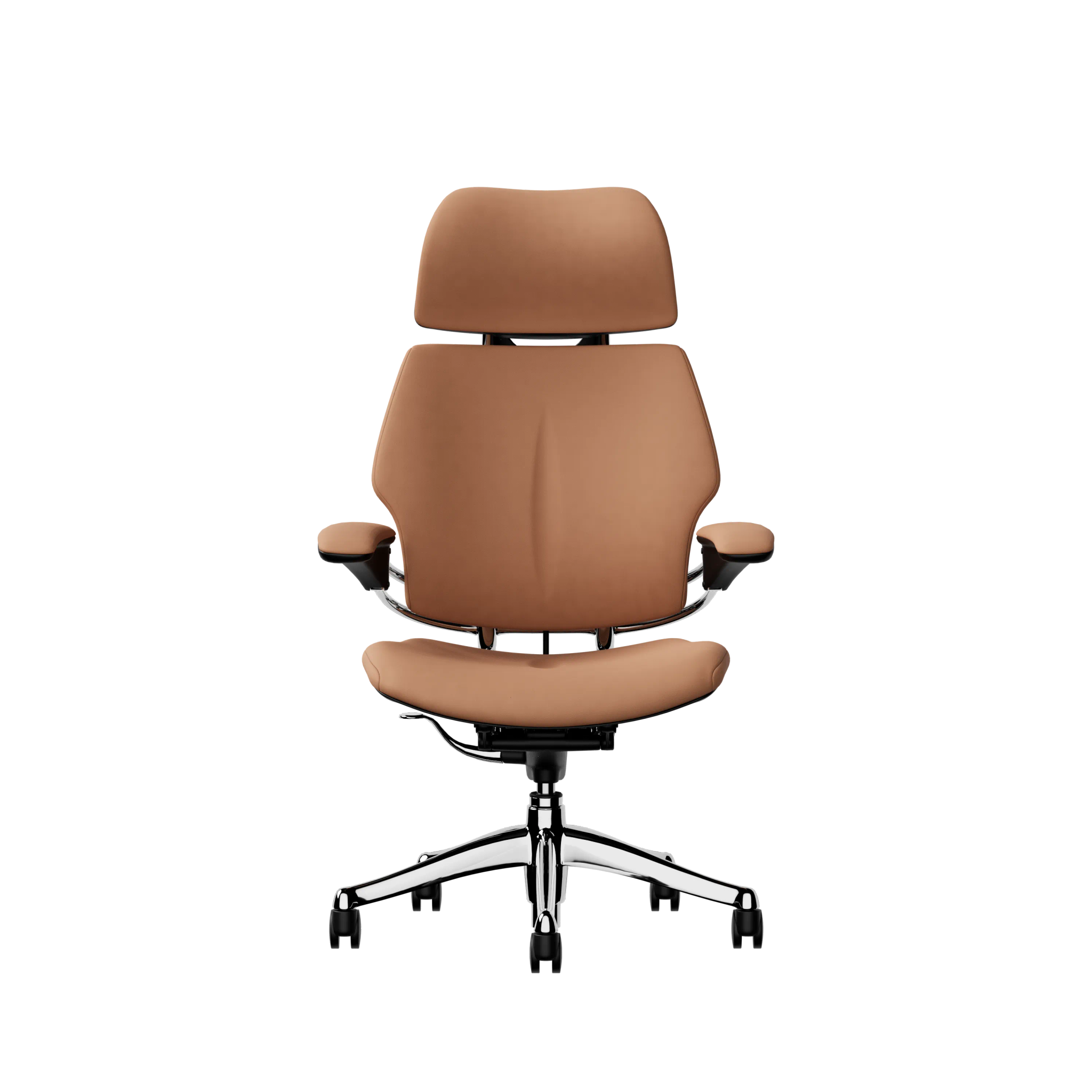 Humanscale Freedom Headrest - Elmosoft Leather - Polished Aluminum frame, upholstery colour 33077