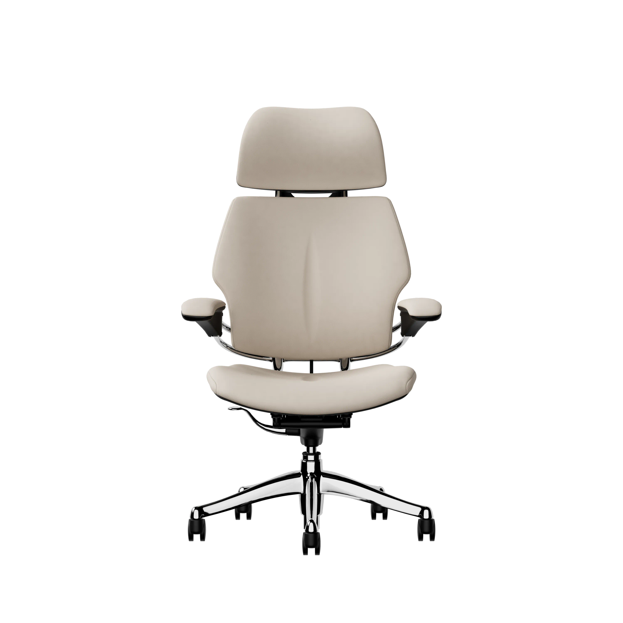 Humanscale Freedom Headrest - Elmosoft Leather - Polished Aluminum frame, upholstery colour 01061