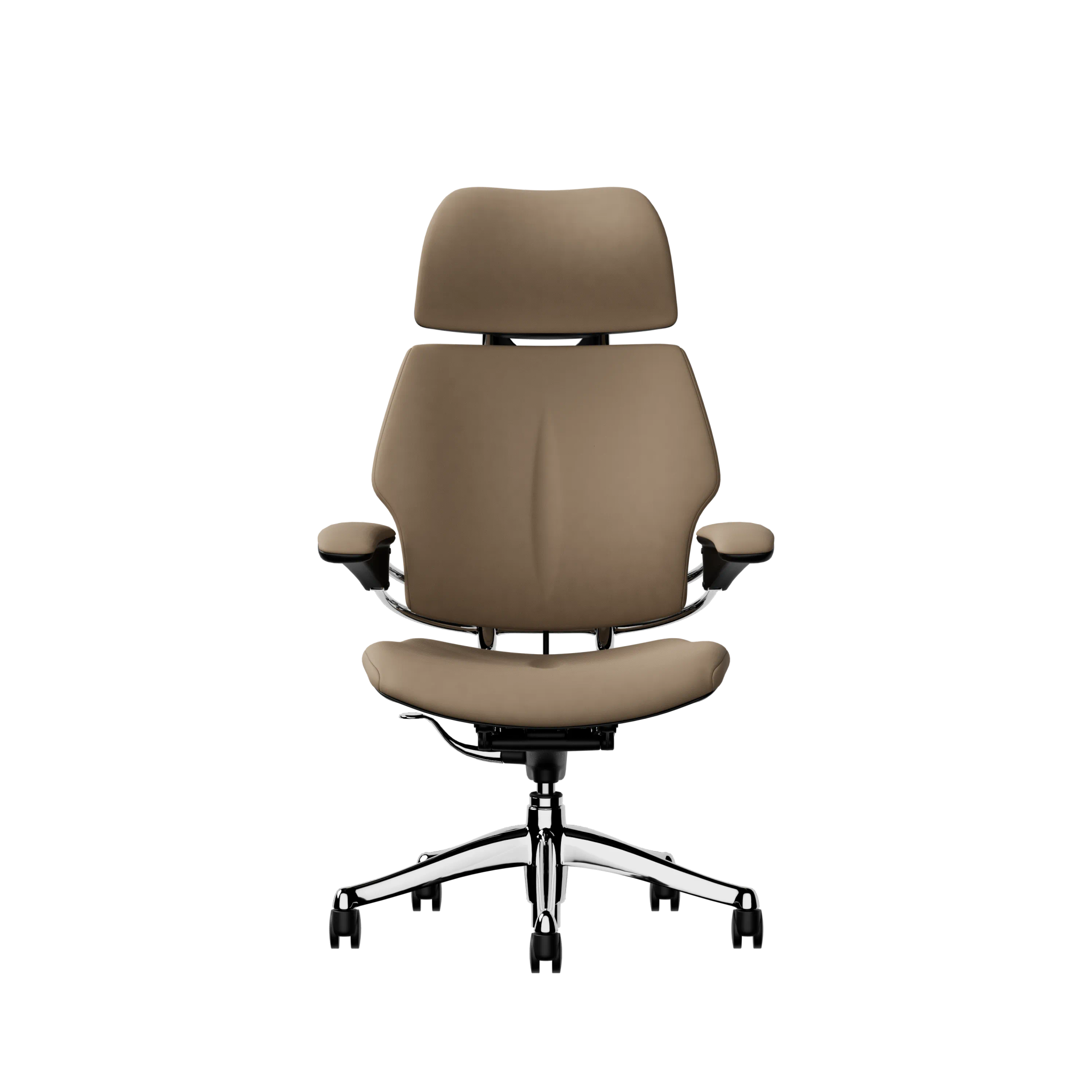 Humanscale Freedom Headrest - Elmosoft Leather - Polished Aluminum frame, upholstery colour 13087