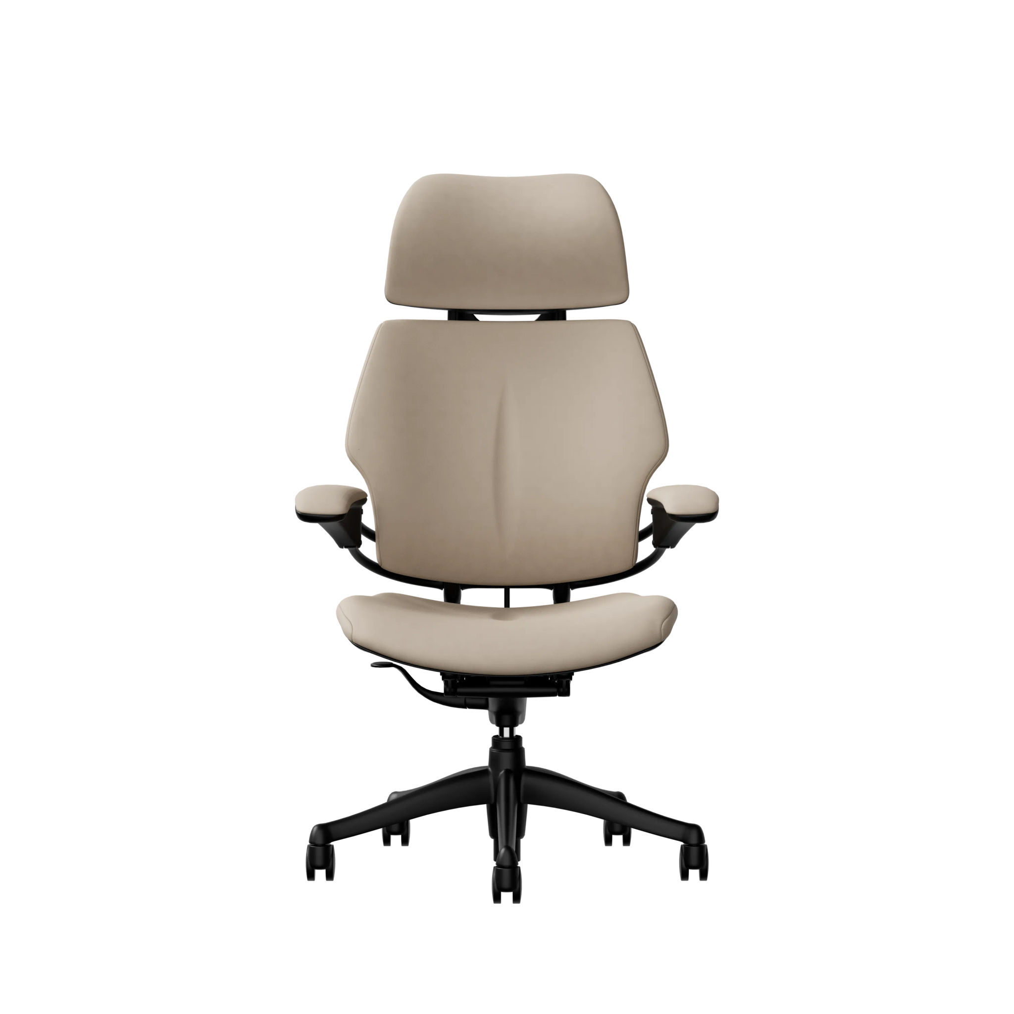 Humanscale Freedom Headrest - Elmosoft Leather - Black frame, upholstery colour 13072
