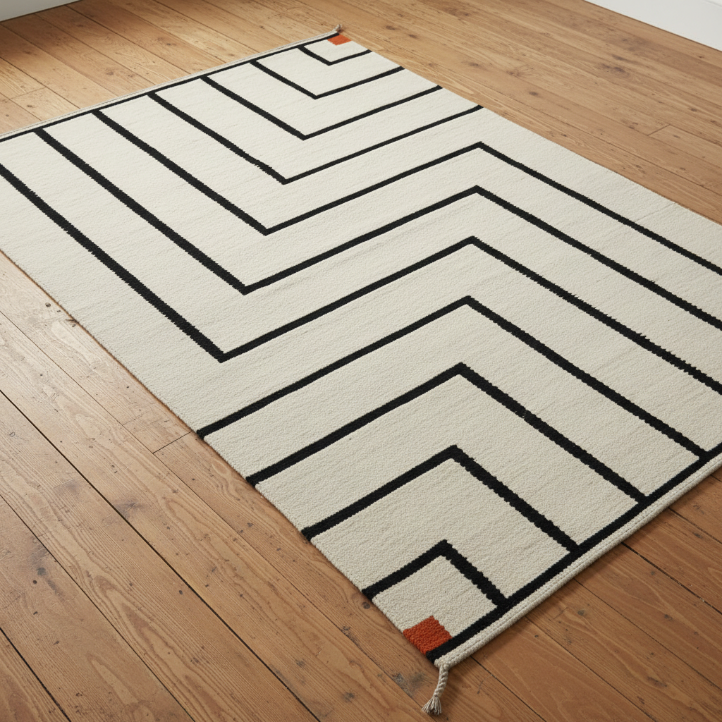 Vibeke Klint Rug VK-1 Off-White and Black