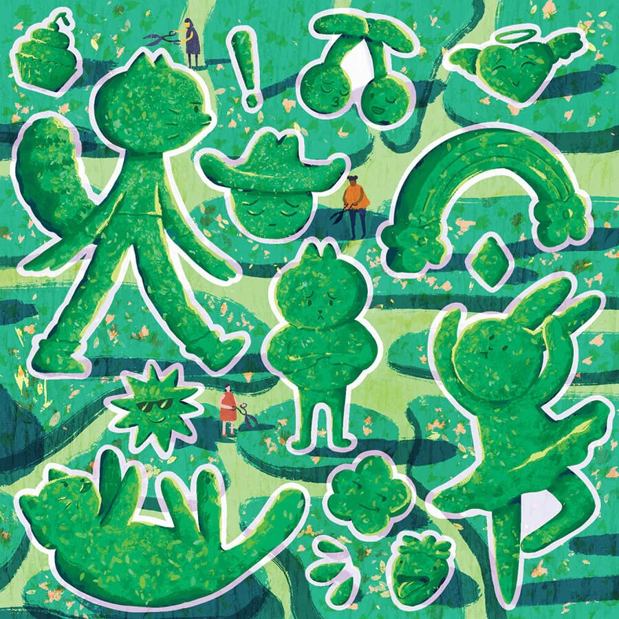 Apply Stickers - Topiary: Feelin' Green
