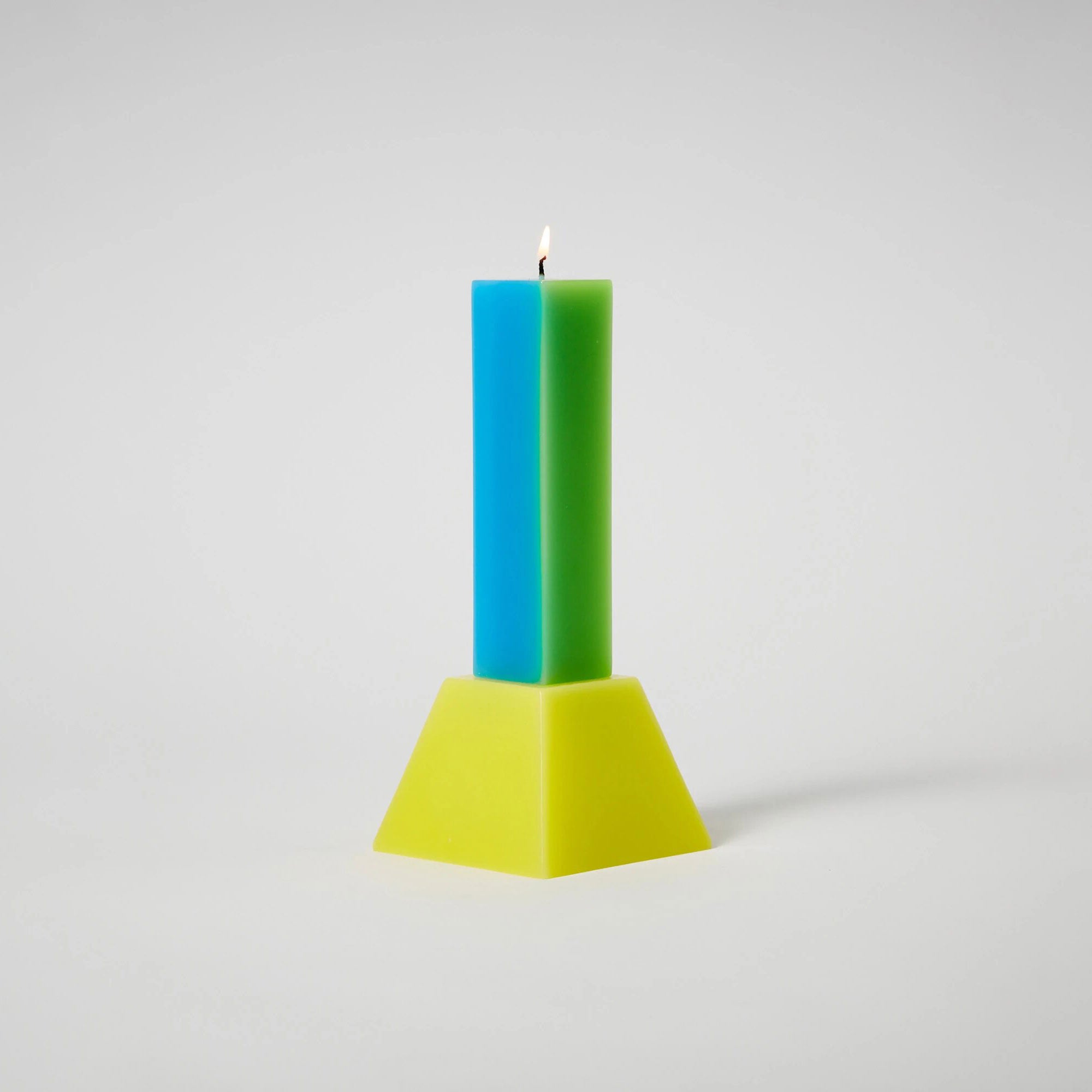 Areaware Happiness 1 Pillar Candle - Blue/Green