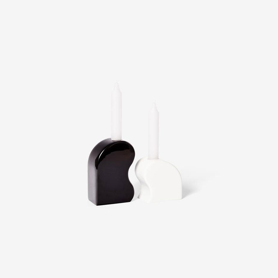 Areaware Seymour Candle Holder - Black/White