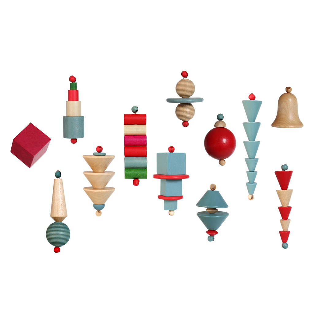 Bauhaus-era Christmas Ornaments - Set of 12