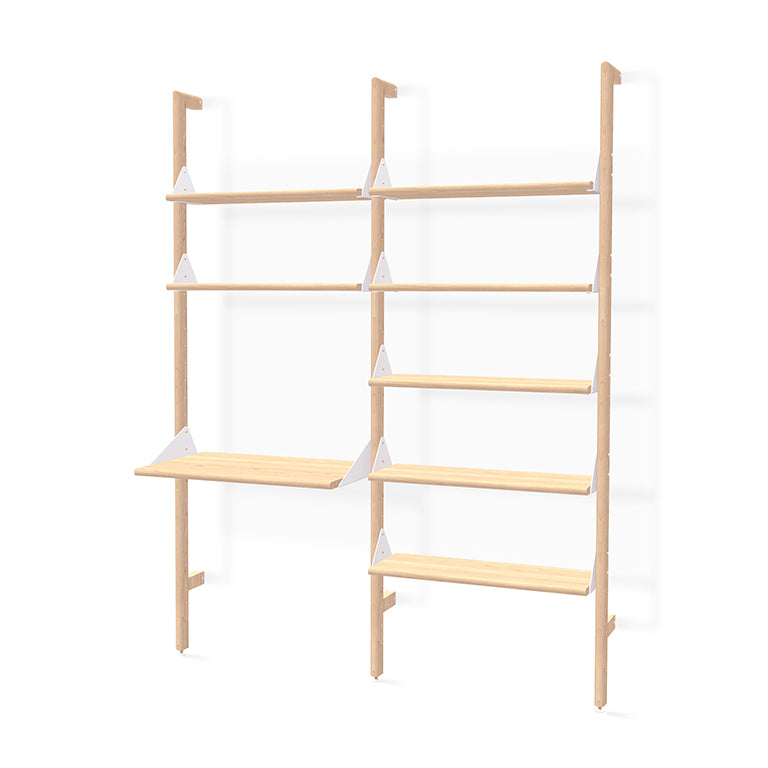 Gus Modern Branch-2 Shelving Unit with Desk