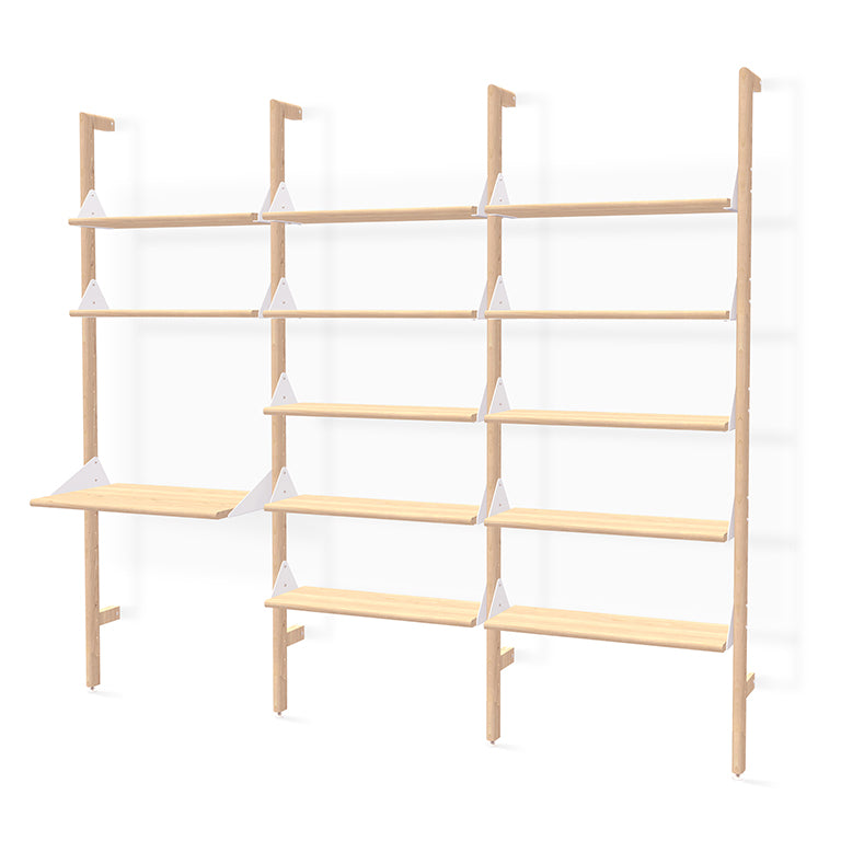 Gus Modern Branch-3 Shelving Unit with Desk