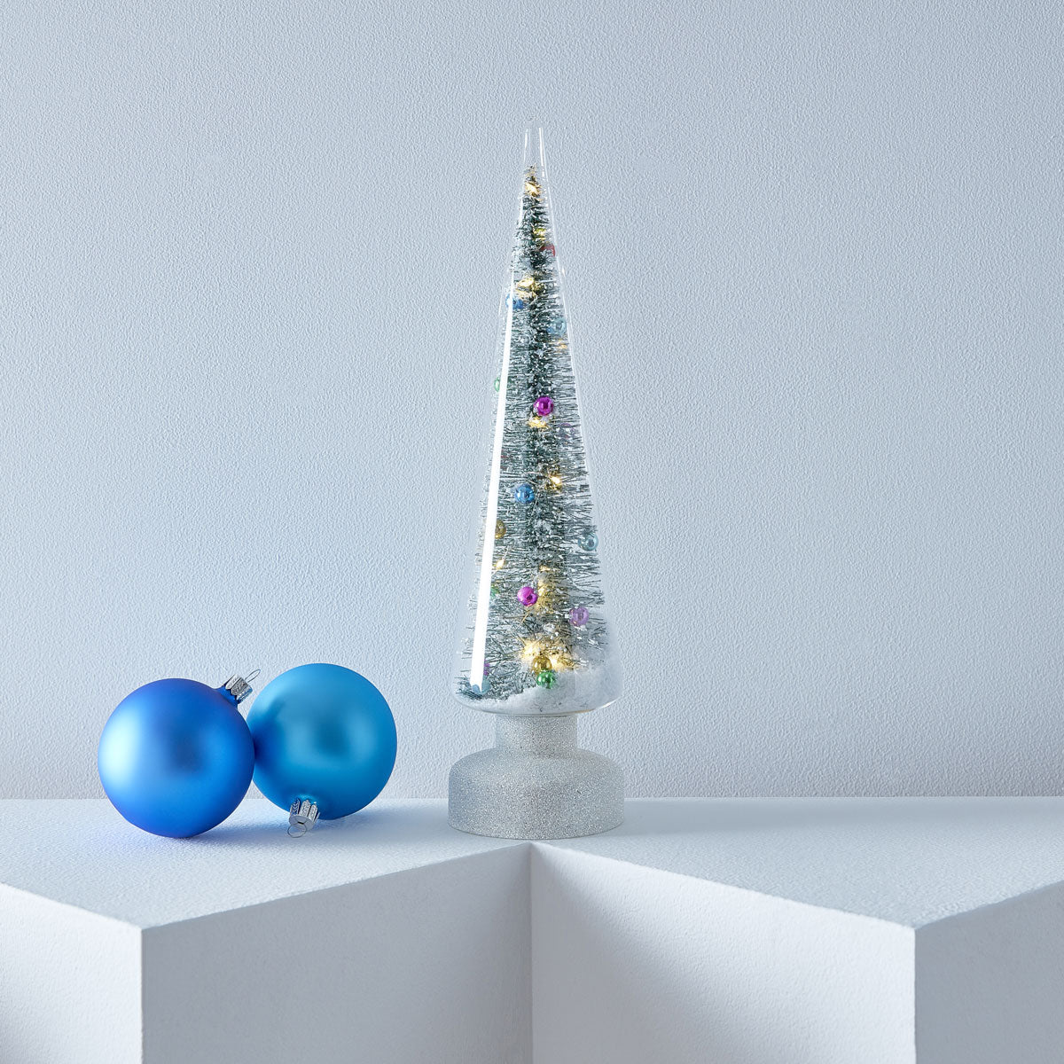 MoMA LED Snowy Wonderland Glass Lighted Tree - Small