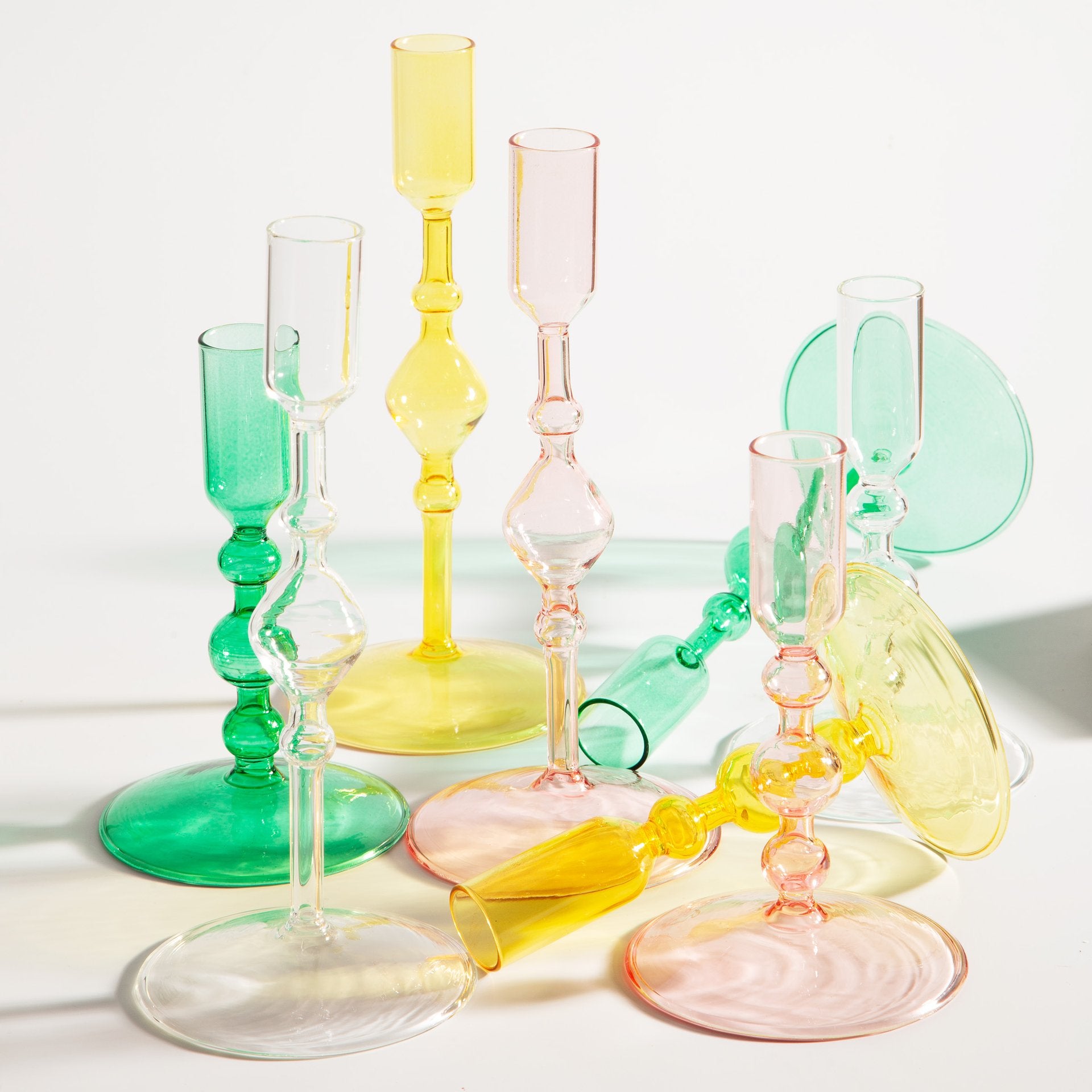 Poketo Glass Candlestick Holder in Short