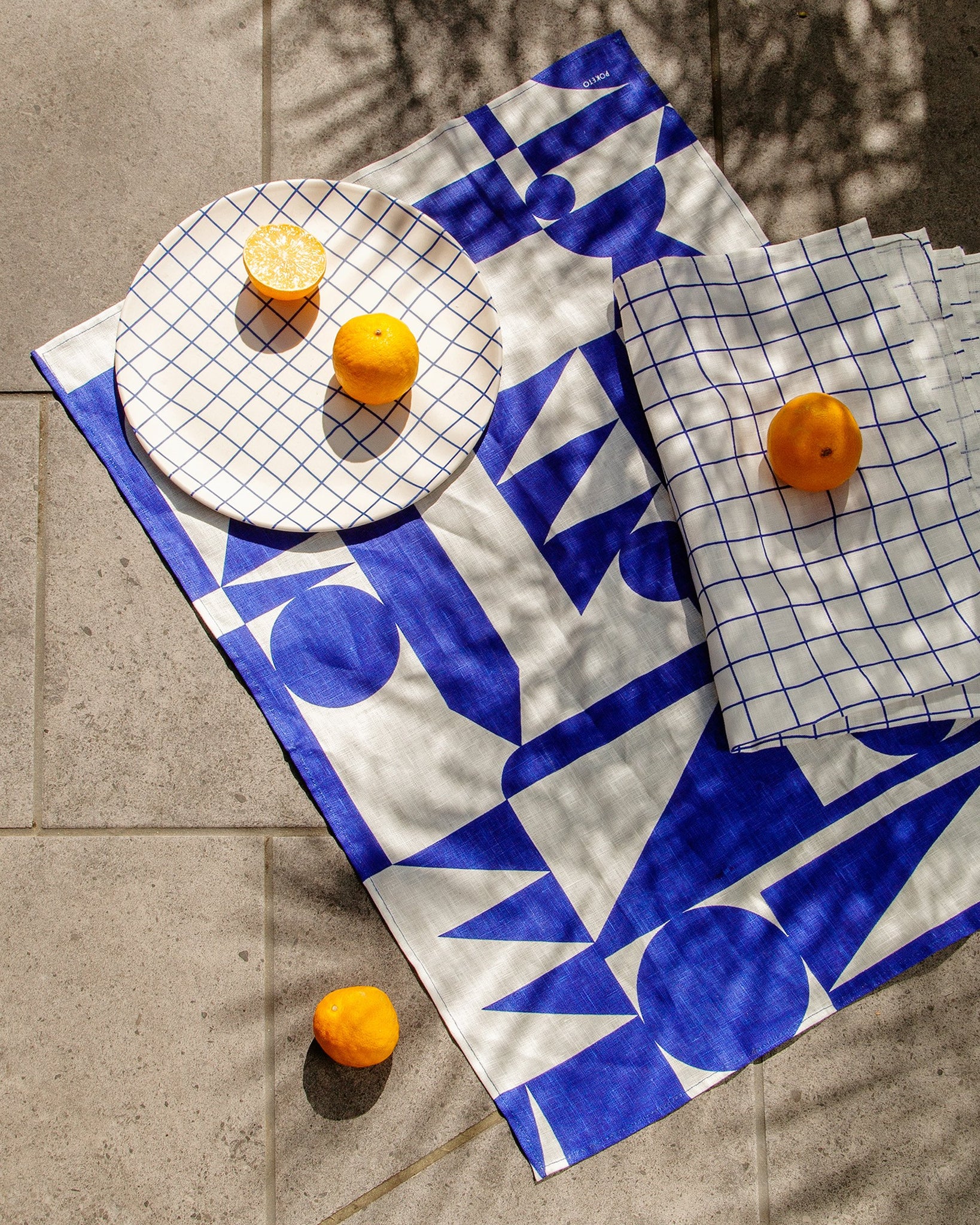 Poketo Linen Tea Towel Set of 2 - Blue