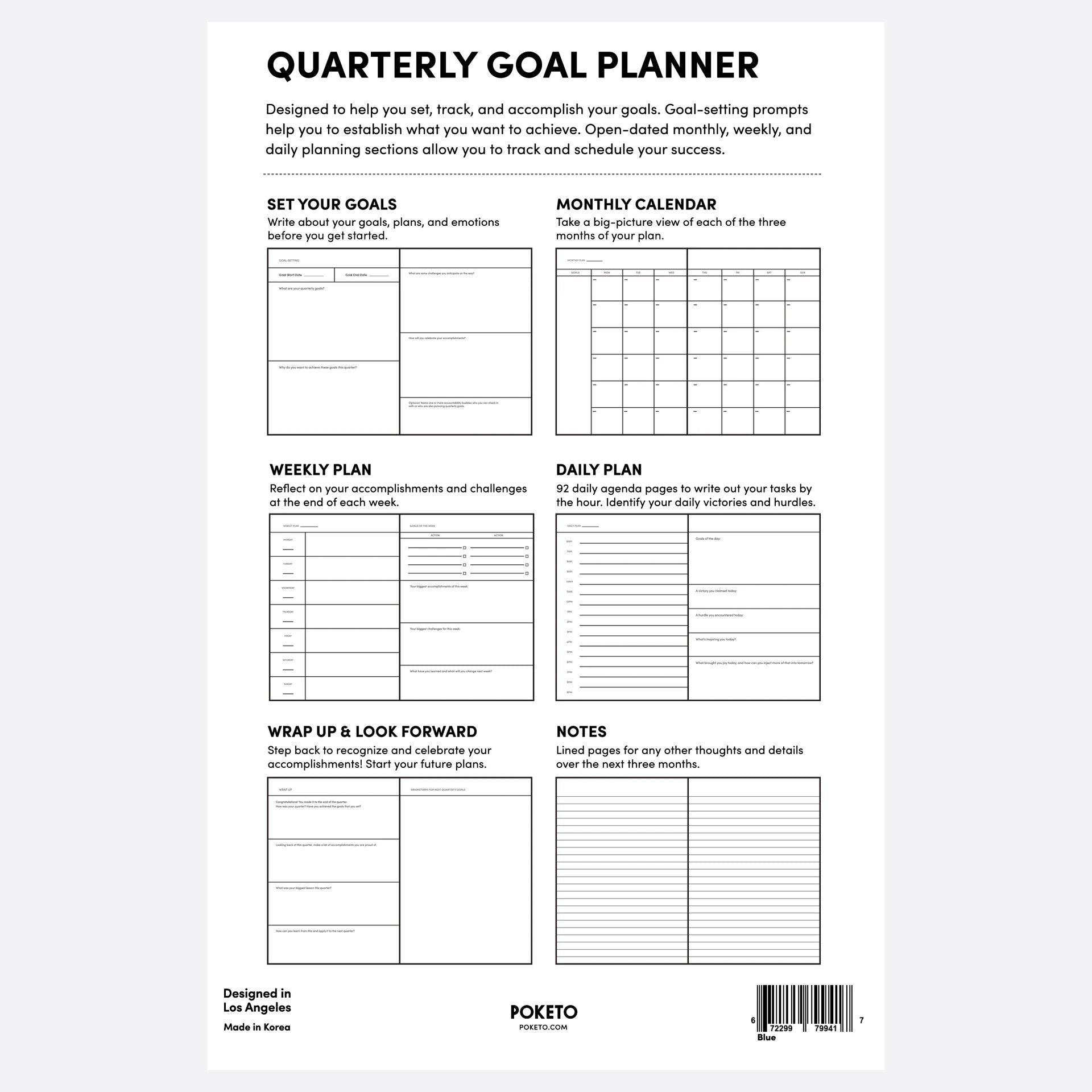 Poketo Quarterly Goal Planner in Green