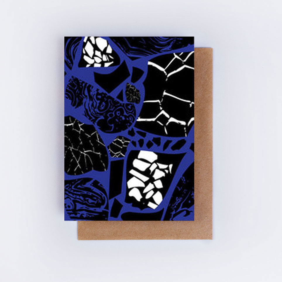 The Completist Blue Terrazzo Collage Art Card